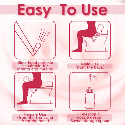 Peri Bottle, Peri Bottle for Postpartum Care, for Women and Men with Hemorrhoids, for Cleansing After Birth, Portable Travel Bidet Sprayer-Pink