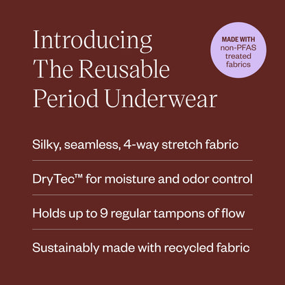 DIVA Reusable Period Underwear - Quick Dry Menstrual Underwear - Period Panties - Seamless Bikini, Black