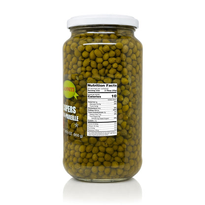 Sanniti Spanish Non Pareil Capers in Vinegar and Salt Brine - 33.5 oz