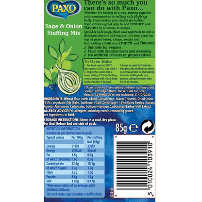 Paxo Sage & Onion Stuffing Mix 85g