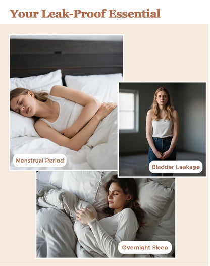 INNERSY Heavy Flow Period Underwear for Women Teens, Leak-Proof Menstrual Cotton Protective Hipster Panties 3-Pack