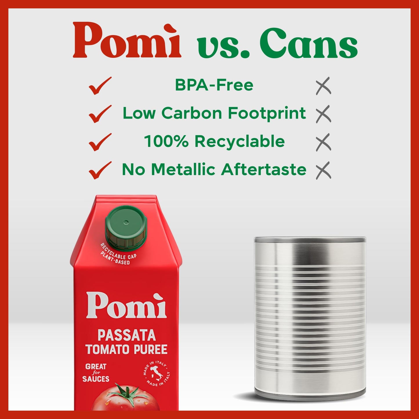 Pomì Tomato Passata 26.46oz (Pack of 6) - Made in Italy - Creamy, Velvety Tomato Puree with Touch of Salt, No Additives or Preservatives - 100% Fresh Italian Tomatoes - BPA-Free, Gluten-Free