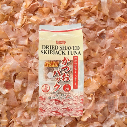 Shirakiku Authentic Dried Shaved Skipjack Tuna Hana Katsuo | Japanese Katsuobushi | Product of Japan (0.71oz / 20g X 20 pack)