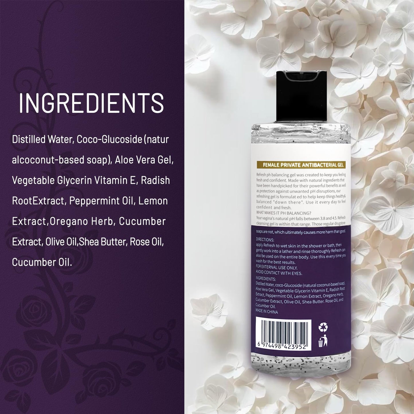 Feminine Wash for Women - pH Balancing Natural Yoni Gel, Gentle & Plant-Based Intimate Care (1)