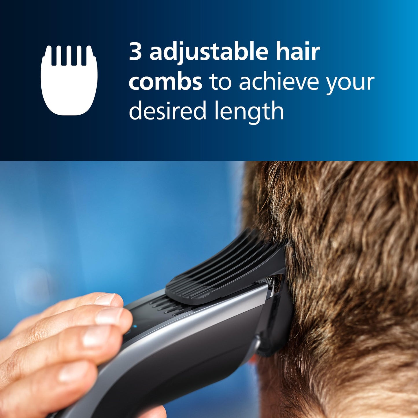 Norelco Philips Hair Clipper 9000 Series, Hair Trimmer, Auto Turbo, Dual Cut Technology, Motorized Combs, 400 Length Settings, 120 Min. Runtime, Zero Maintenance, Model HC9450/40