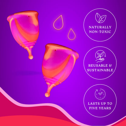 La Cup & Menstrual Disc Pack | Premium Medical Grade Silicone Designs - Menstrual Cups & Disc (Disc Requires No Suction) Fuzzy Peach (Size A)