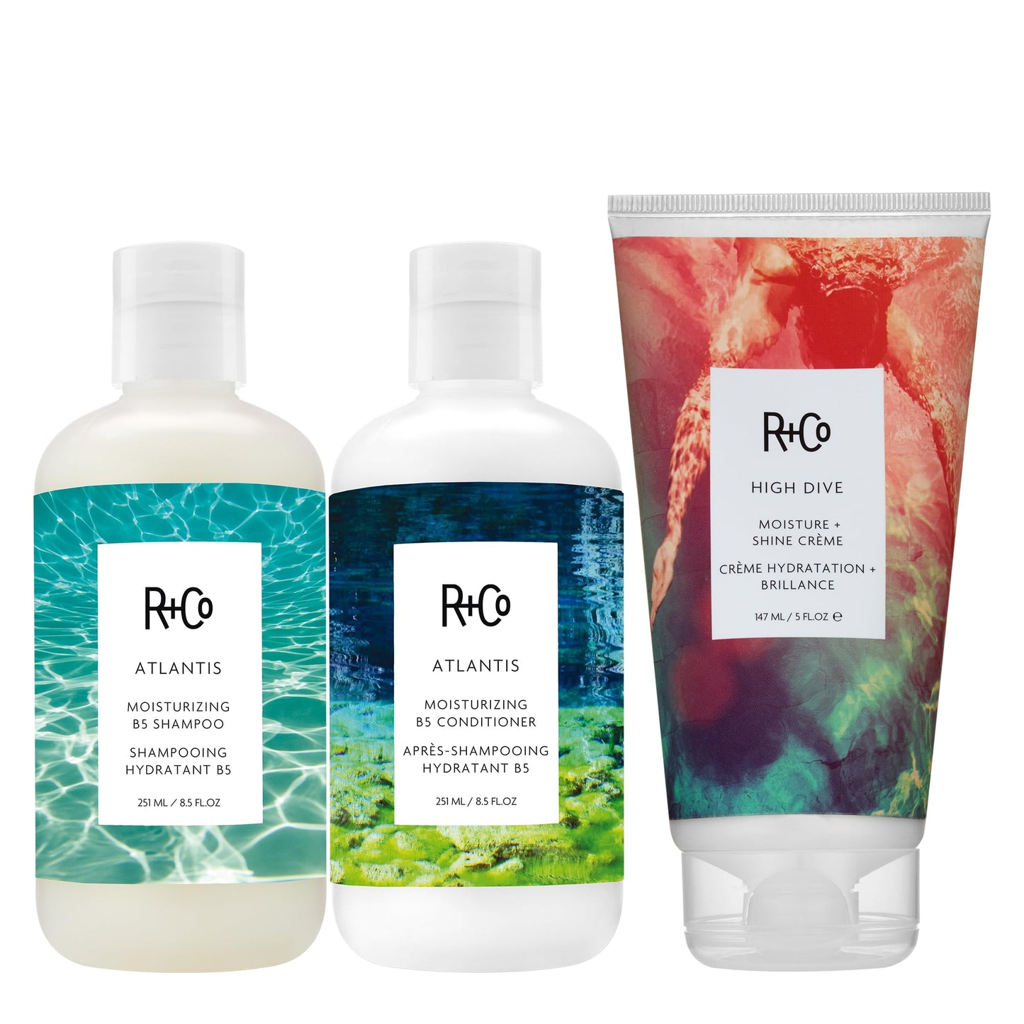 R+Co Atlantis Moisturizing B5 Shampoo | Shine + Tames Frizz + Intense Hydration | Vegan + Cruelty-Free |Vegan + Cruelty-Free| 8.5 Fl Oz