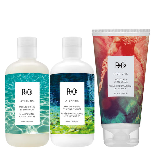 R+Co Atlantis Moisturizing B5 Shampoo | Shine + Tames Frizz + Intense Hydration | Vegan + Cruelty-Free |Vegan + Cruelty-Free| 8.5 Fl Oz