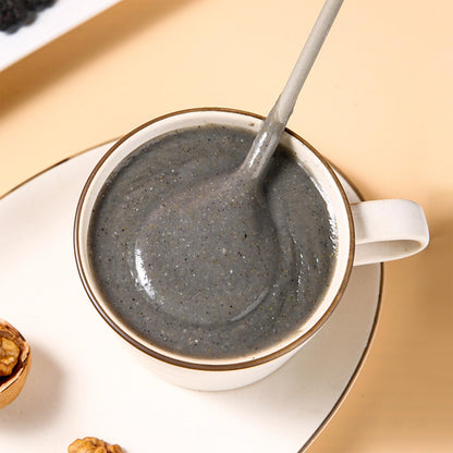 Black Sesame Walnut Mulberry Powder Soup, Chinese Yam Instant Porridge,Black Sesame and Walnut Mixed Powder Congee, Portable Drink for Breakfast Dinner （500g/1.10lbs）