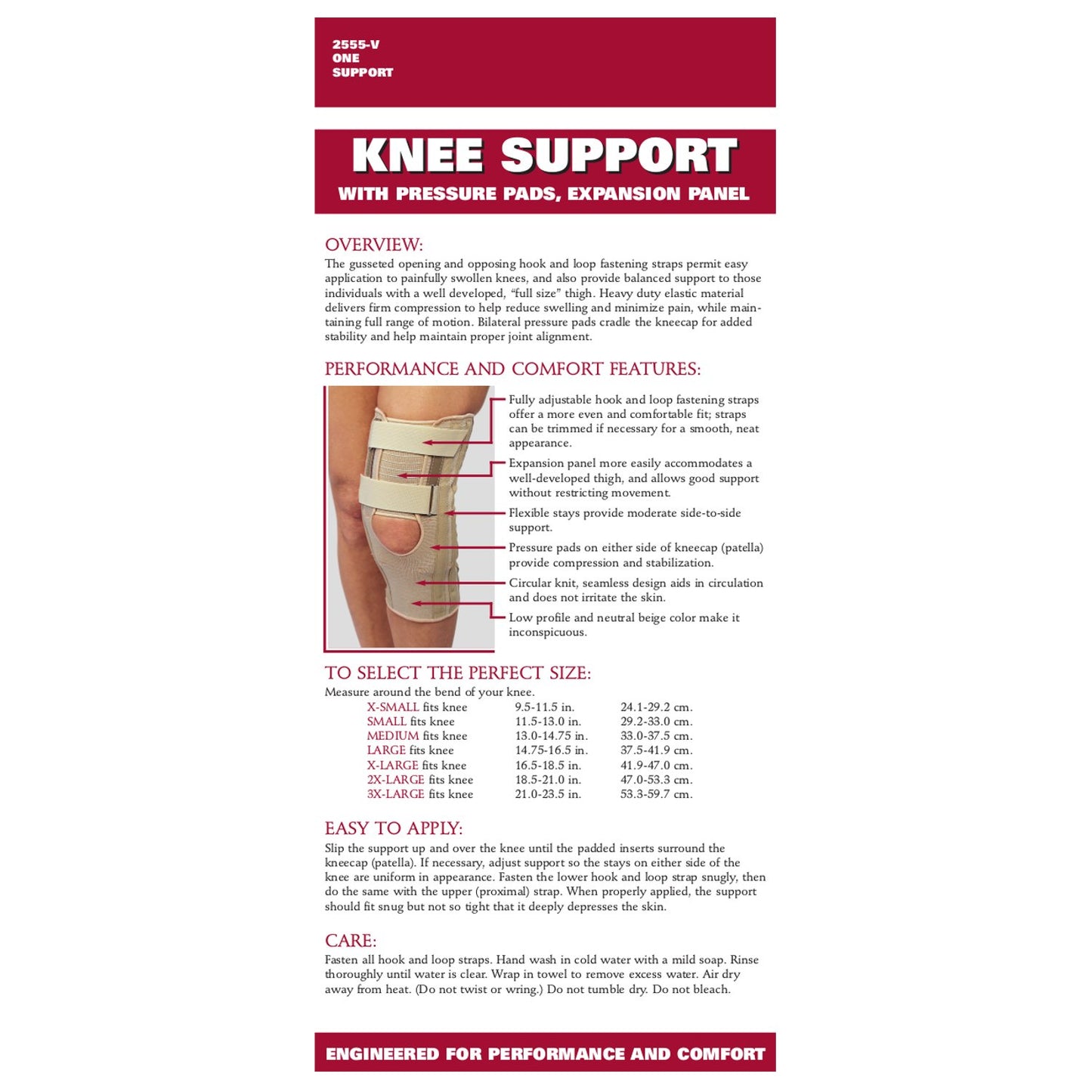 OTC Knee Support with Expansion Panel, X-Large