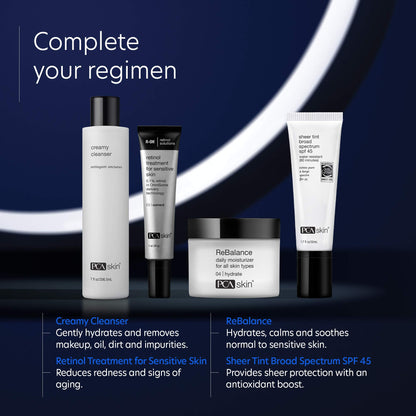PCA SKIN Retinol Treatment for Sensitive Skin - Anti Aging Face Serum to Gently Reduce Redness & Minimize Fine Lines & Wrinkles - Contains Vitamin A & Hydrating Niacinamide (1 oz)