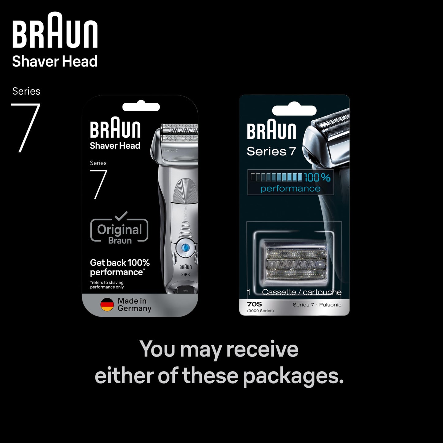 Braun Series 7 70S Electric Shaver Head Replacement Cassette – Silver