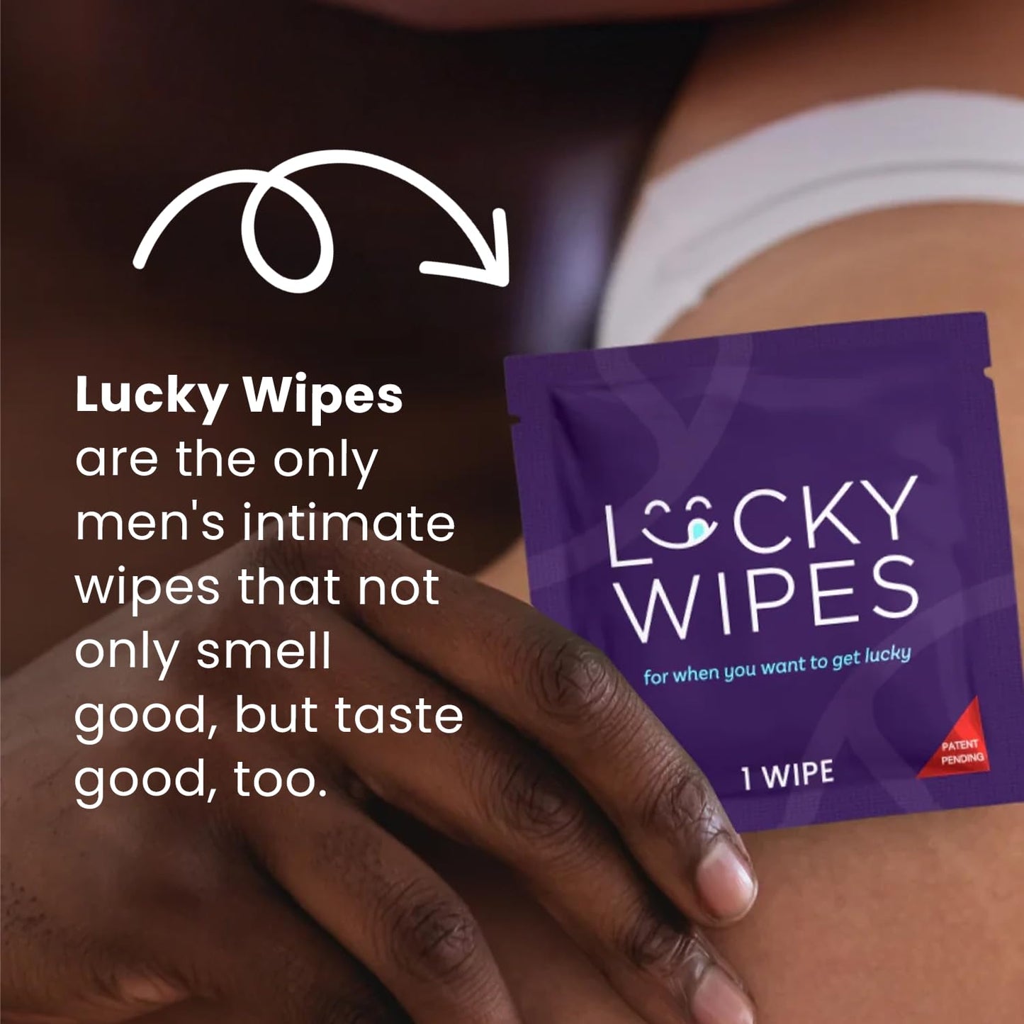 Lucky Wipes For Men, Individually Wrapped - pH Balanced Flavored Intimate Wipes - Pack of 10 (Banana)