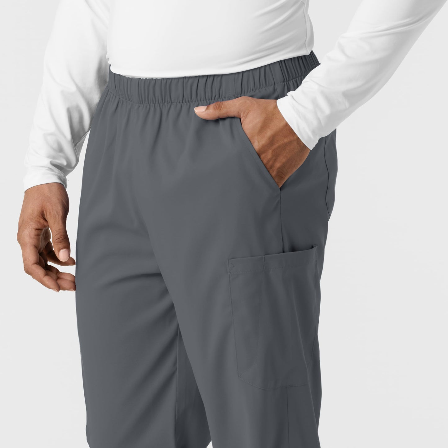 Wink Scrubs Unisex, Boundless, Straight-Leg Pants with Tuck-in Drawstring and 6 Pockets, Pewter, S Tall