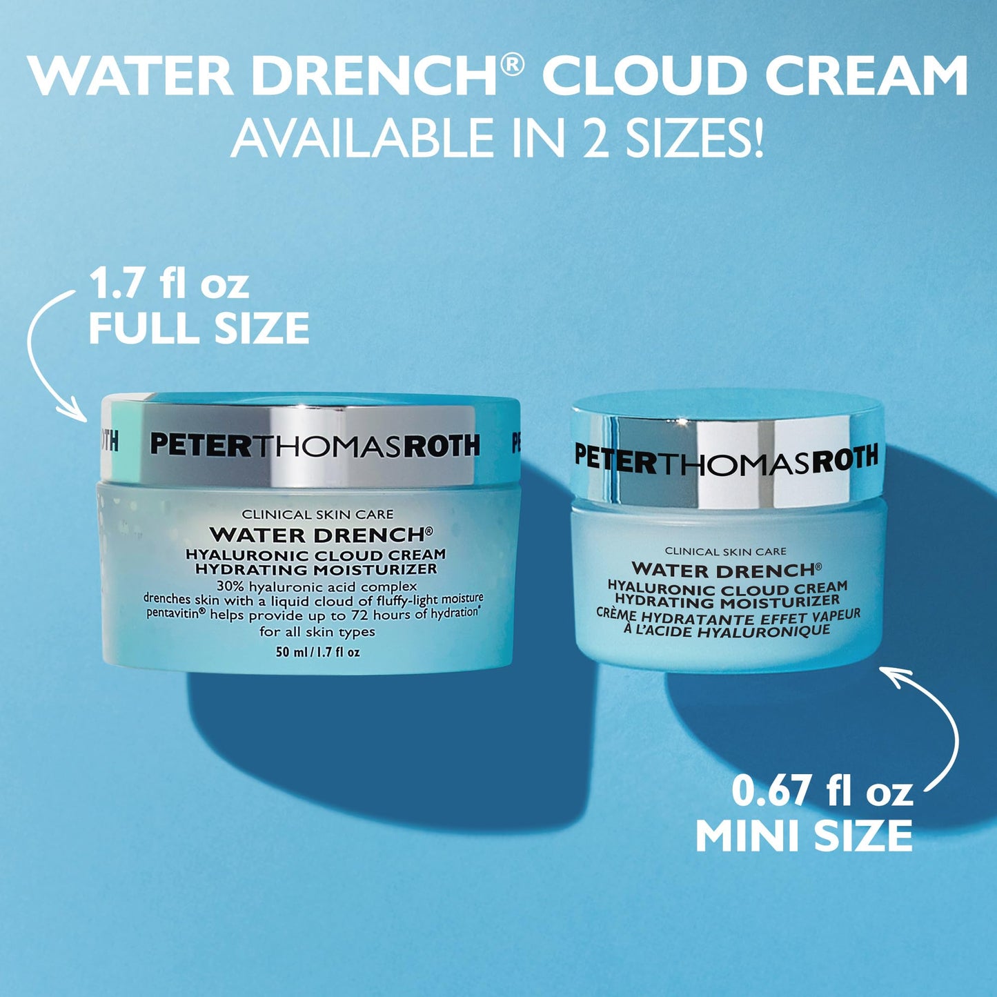 Peter Thomas Roth | Water Drench® Hyaluronic Cloud Cream | Hydrating Moisturizer for Face, Up to 72 Hours of Hydration for More Youthful-Looking Skin, Fragrance Free
