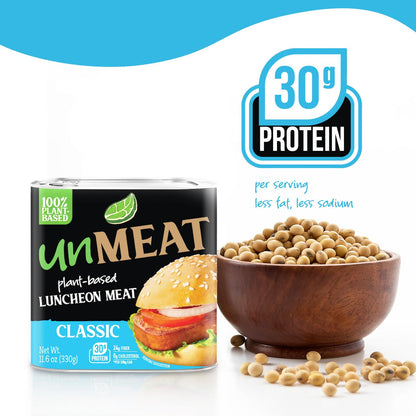 unMEAT Plant Based Meat | Easy to Prepare Plant Based Protein | Vegan Meat with Less Calories, Luncheon Meat Style, (Pack of 12)