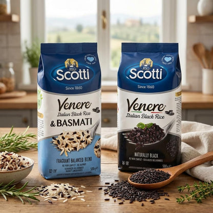 Black Grain Rice, 1.1 lbs (500g), Product of Italy, Riso Scotti, Venere, Premium Quality Whole Grain Rice, Wheat Free, Ancient Whole Wild Grain, (500 g (1.1 lbs),