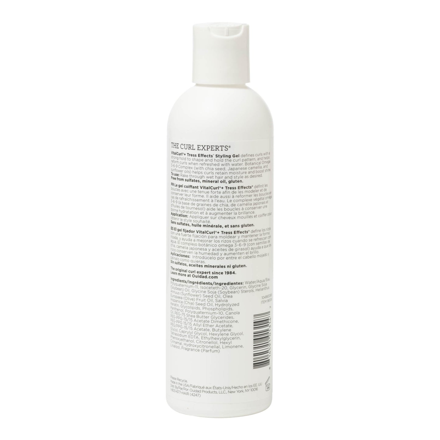 Ouidad VitalCurl+ Tress Effects Styling Gel for Spiral Curls - Lasting Definition and Strong Hold, Refresh Style With Water, Retain Moisture, Elasticity, & Bounce, Sulfate-Free & Mineral Oil Free