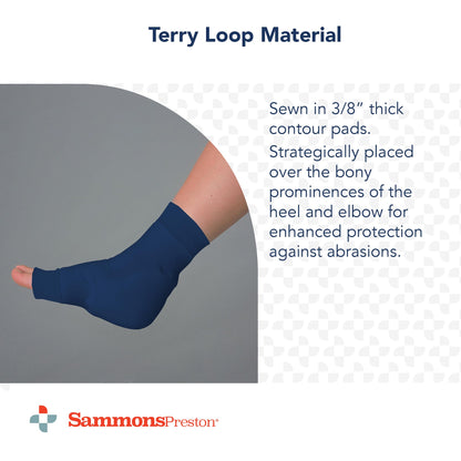 Sammons Preston Premium XXX-Large Heel/Elbow Protector, Soft Foam Pad, Dual-Purpose Cushion for Heels or Elbows, Lightweight & Non-Latex Sleeve, Skin-Friendly Terry Fabric, Sold in Pairs