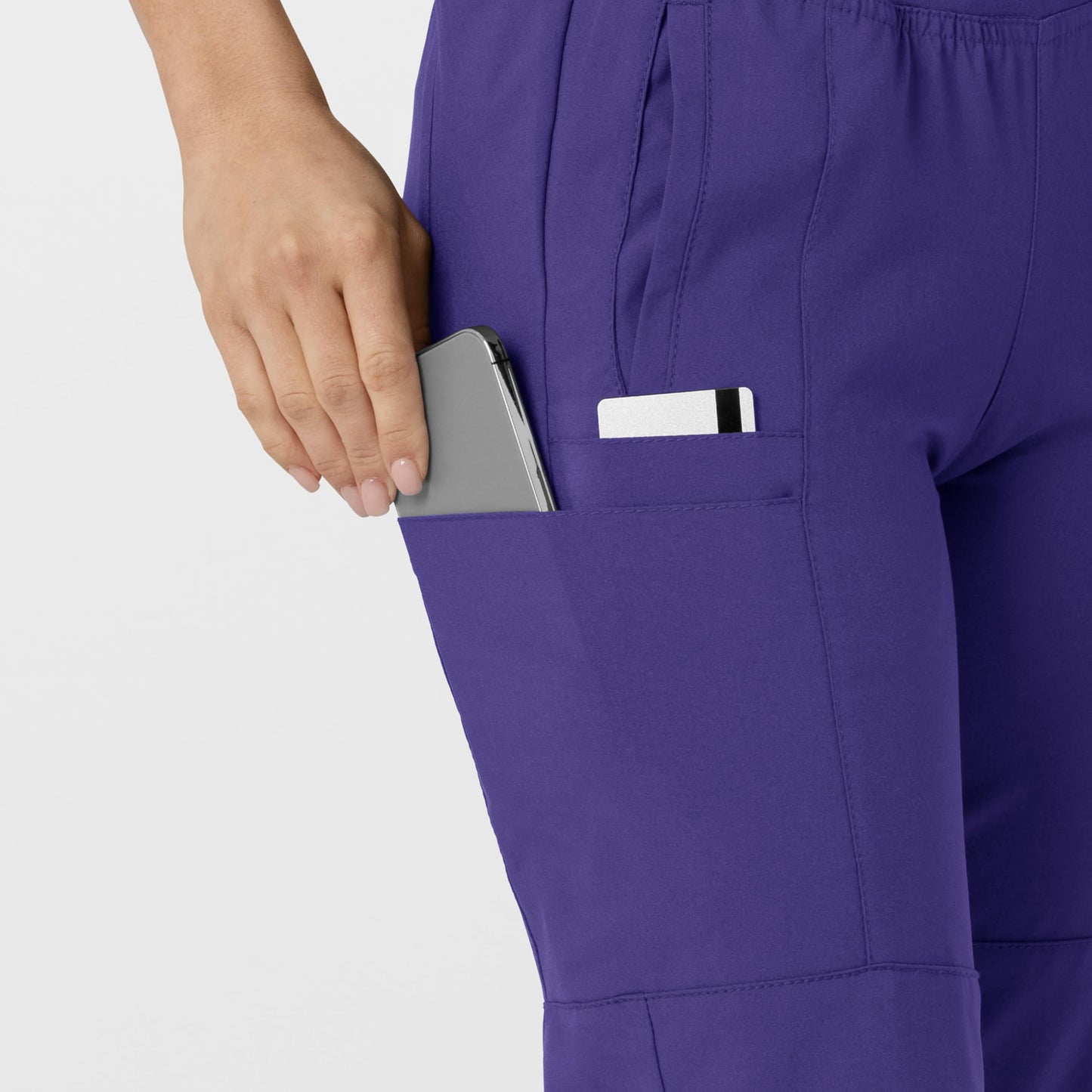Women's Comfort Waist Cargo Jogger Scrub Pant, Grape, 2XS