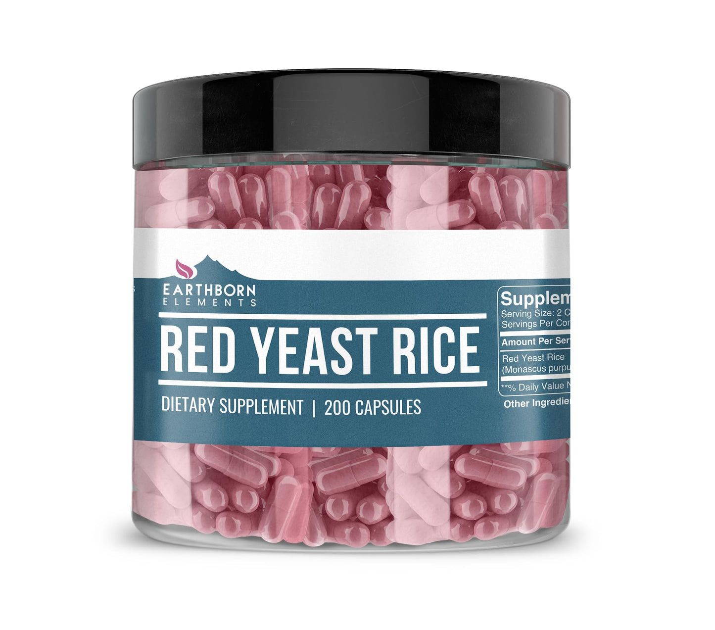 Earthborn Elements Red Yeast Rice 200 Capsules, Pure & Undiluted, No Additives