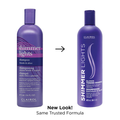 Clairol Professional Shimmer Lights Purple Shampoo| Neutralizes Brass & Yellow Tones | For Blonde, Silver, Gray & Highlighted Hair