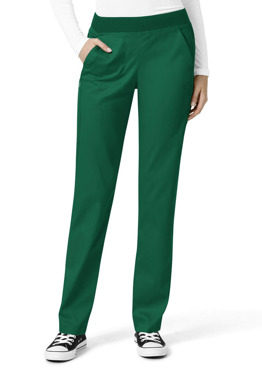 WonderWink PRO Women's Knit Waist Cargo Scrub Pant, Hunter, XS Tall
