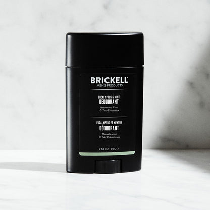 Brickell Men's Products Natural Deodorant For Men, Natural and Organic, Aluminum, Alcohol, and Baking Soda Free, 2.65 Ounce, Eucalyptus & Mint