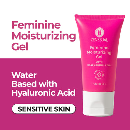 ZENZSUAL Feminine Foam Cleanser + Intimate Gel with Hyaluronic Acid Combo – Vaginal Moisturizer & pH Balanced Cleanser Duo – Hydration for Dryness, External Intimate Care, Fragrance-Free, 1 oz Each