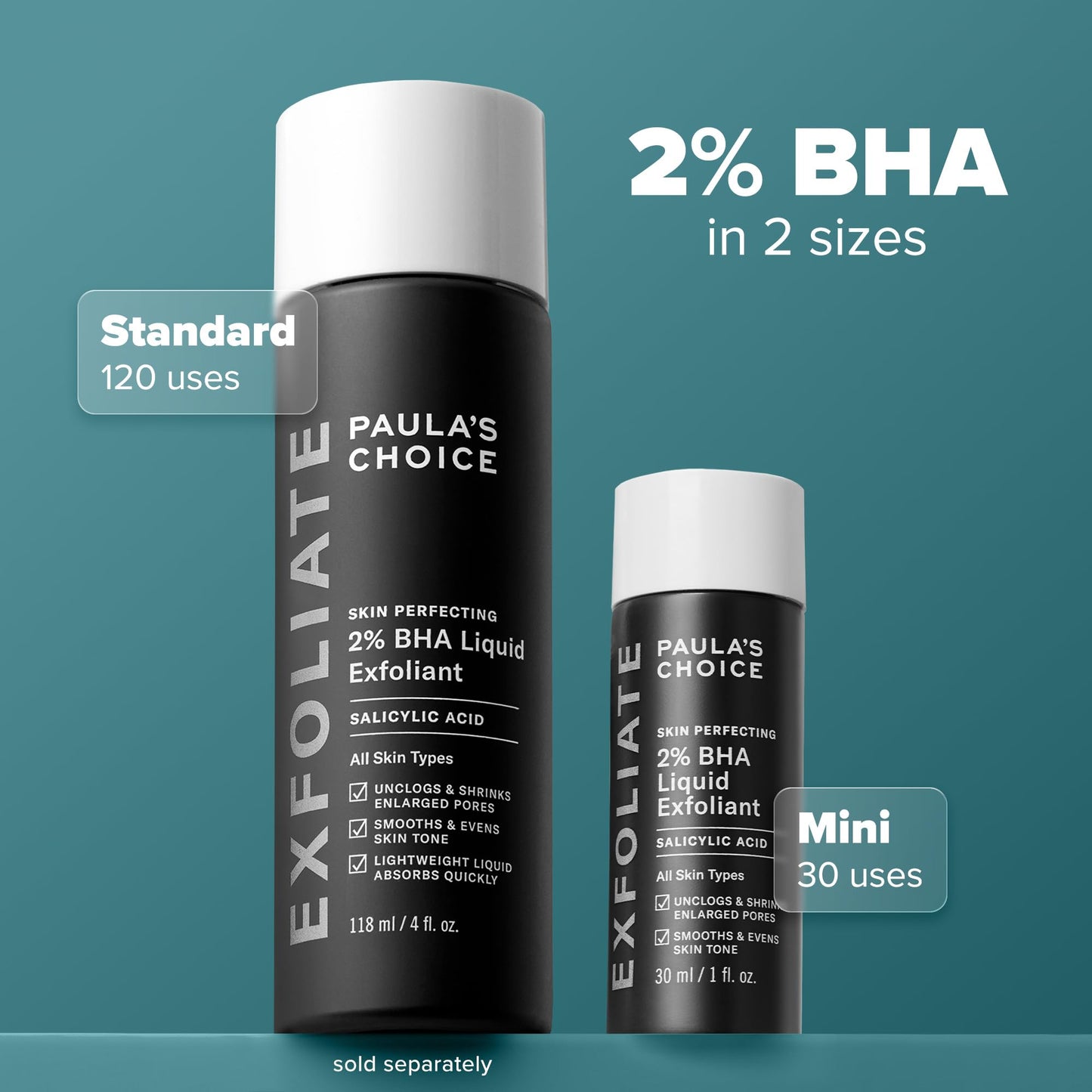 Paula's Choice SKIN PERFECTING 2% BHA Liquid Exfoliant with Salicylic Acid, Facial Polish for Enlarged Pores, Wrinkles & Fine Lines, Suitable for Blackhead-Prone Skin, Fragrance-Free