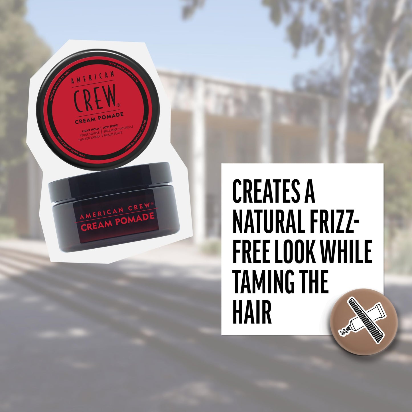 American Crew Men's Hair Cream Pomade, Like Styling Gel with Light Hold & Low Shine, 3 oz