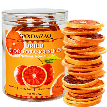 Drink Botanicals Blood Orange Slices - 85g/3oz Pure Dehydrated Citrus Wheels in Reusable Jar, No Added Sugar & Wheat-Free Garnish for Cocktails, Baking, Wreaths & Tea Infusions