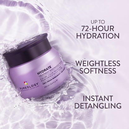Pureology Hydrate Hair Treatment Mask - Deep Conditioning Mask, For Dry or Color-Treated Hair, Instant Shine & Detangling