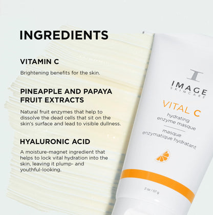 IMAGE Skincare, VITAL C Hydrating Enzyme Masque, Brightening Facial Mask with Vitamin C and Hyaluronic Acid, 2 oz
