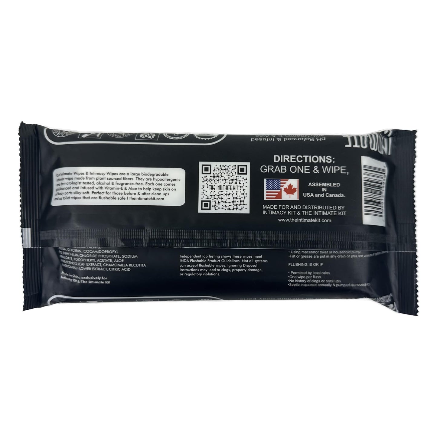 INTIMATE WIPES™ by INTIMACY KIT®, 48 Large Hygiene Wipes, pH Balanced, Hypoallergenic, Fragrance Free, infused with Vitamin-E, Chamomile & Aloe Vera, for Intimate Parts, Body & Face