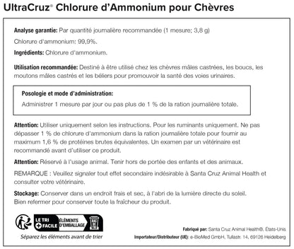 UltraCruz® Goat and Sheep Ammonium Chloride, 2.5 lb, 298 Day Supply