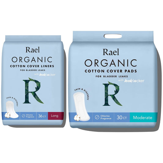 Rael Incontinence Bundle - Long Liners (36 Count) & Moderate Pads (30 Count) for Bladder Control and Postpartum