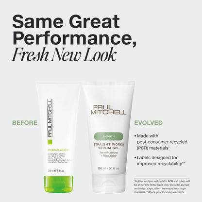 Paul Mitchell Straight Works Hair Gel, Smoothing Styler, Add Shine, For Frizzy Hair, 5.1 fl. oz