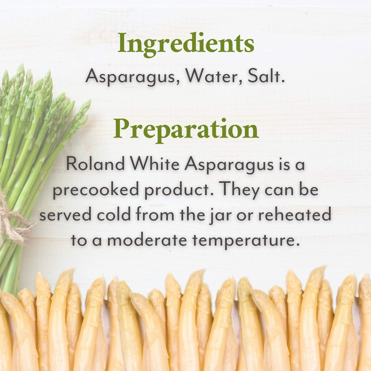 Roland Foods White Asparagus Spears, Specialty Imported Food, 15 Ounce Can, Pack of 3