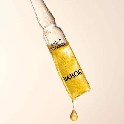 BABOR Multi Vitamin Ampoule Concentrate, Revitalize Dull Tired Skin, Vitamin A Increases Radiance, Vitamin C Evens Tone, Niacinamide Supports Skin Barrier, Vitamin Skincare Capsules, 7 Treatments