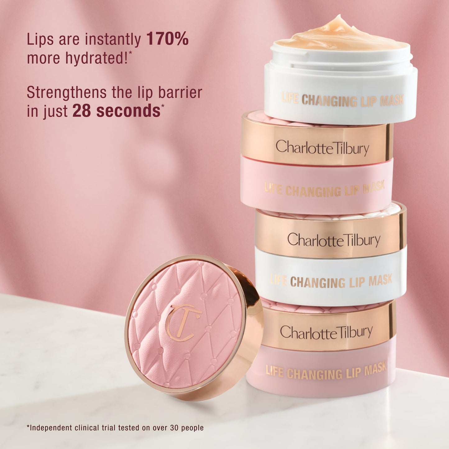 Charlotte Tilbury Life Changing Lip Mask - Multi-Purpose Plumping Mask to Smooth, Hydrate & Soften Dry Lips - Fragrance-Free with a Clear, Glassy Finish