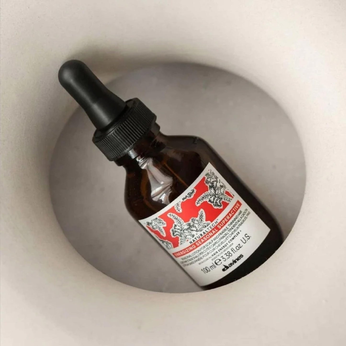 Davines Naturaltech Energizing Seasonal Superactive, Stimulating & Fortifying for Thinning Hair & Hair Loss - With Caffeine Phytoceuticals - For Seasonal Shedding, Travel Size, 3.38 Fl Oz