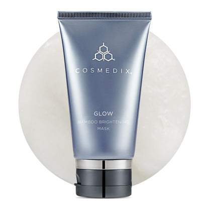 COSMEDIX Glow Bamboo Brightening Facial Mask – PM Exfoliating Facial Scrub for Tired, Dull & Uneven Skin - Anti-Aging Gentle Night Face Exfoliator with Bamboo & Niacinamide - All Skin Types