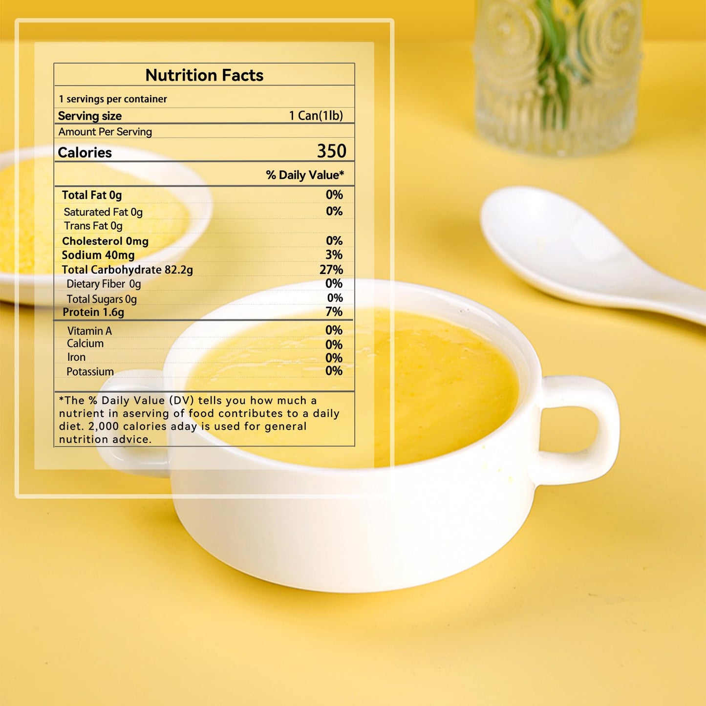 Multi-Grain Cornmeal Porridge,with Corn & Pueraria,Delicious Energy-Boosting Meal,Nutritious Hot Breakfast,Perfect for Porridge Lattes or Dessert