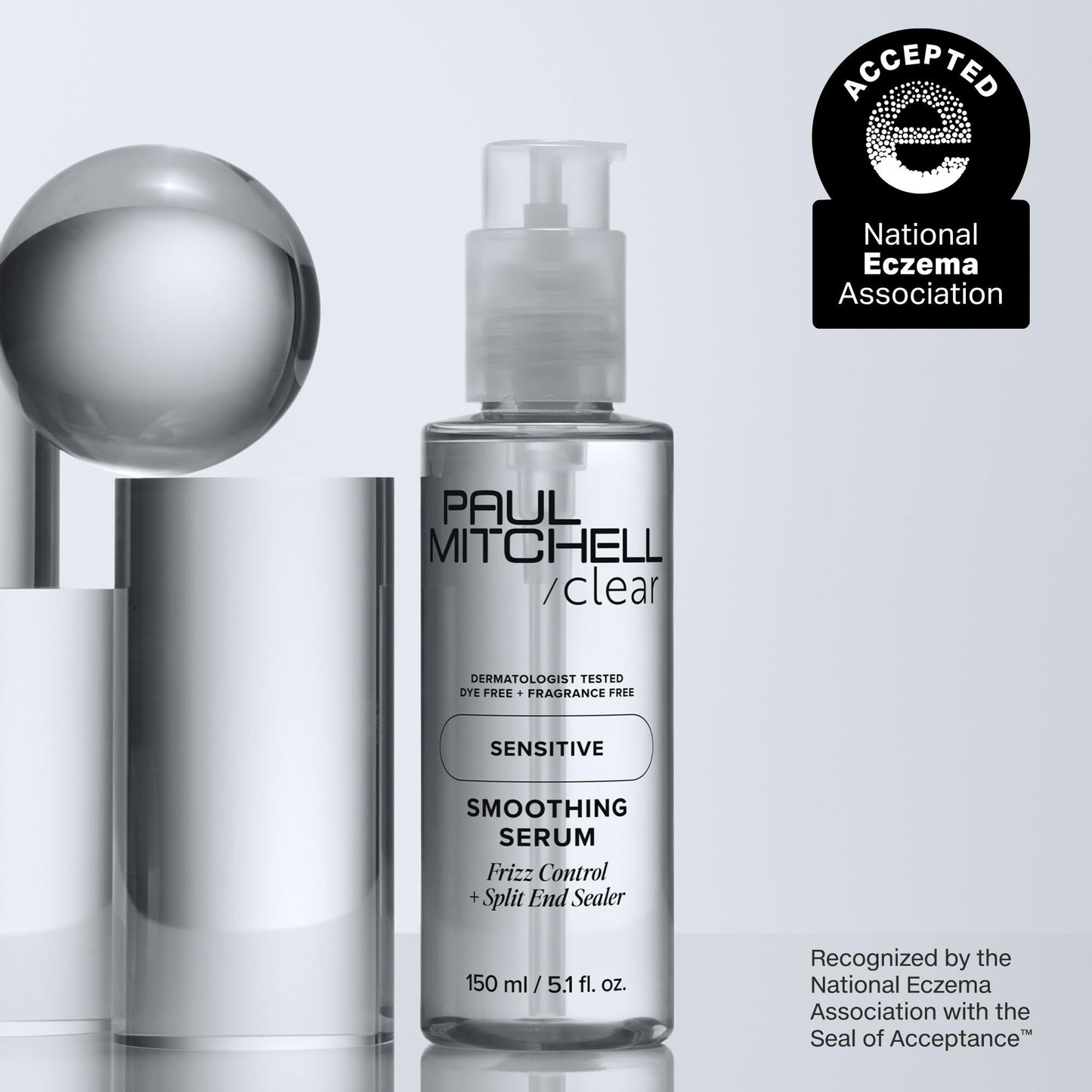 Paul Mitchell Clear Smoothing Serum, Blowout Primer, Fragrance Free, For Sensitive Scalp + Skin