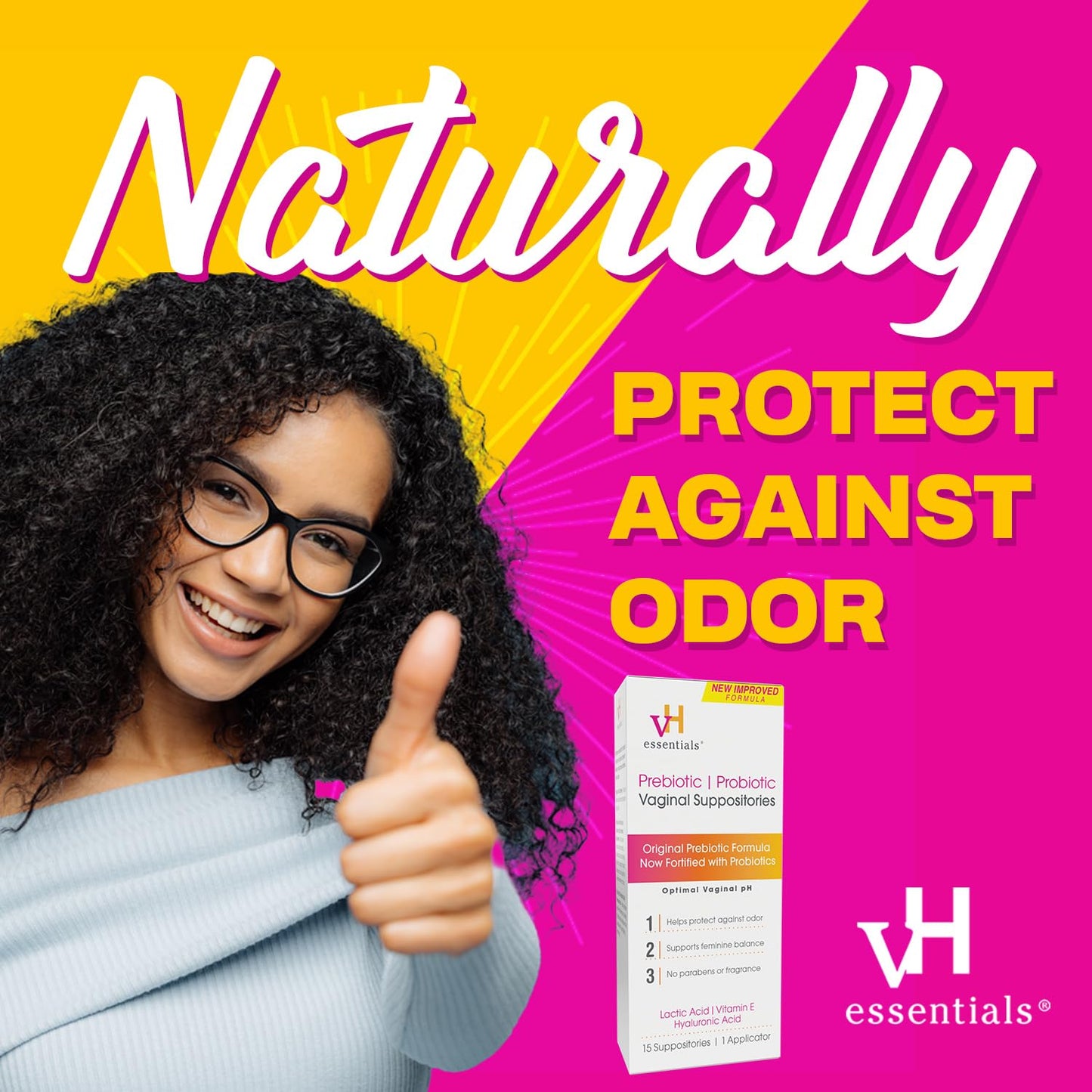 vH essentials Vaginal Health Suppositories and Daily Feminine Wash Bundle, 15 Count