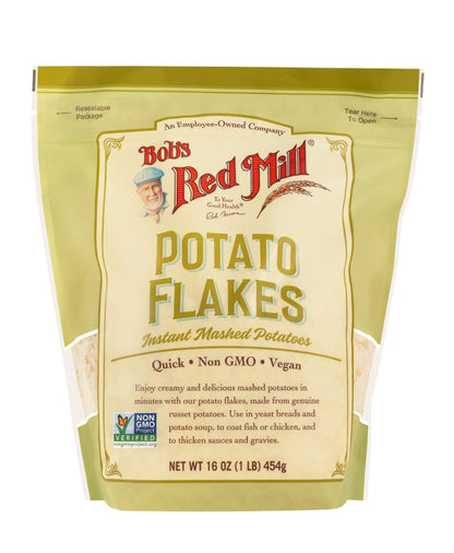 Bob's Red Mill Potato Flakes, 16oz (Pack of 4) - Non GMO, Vegan, Kosher