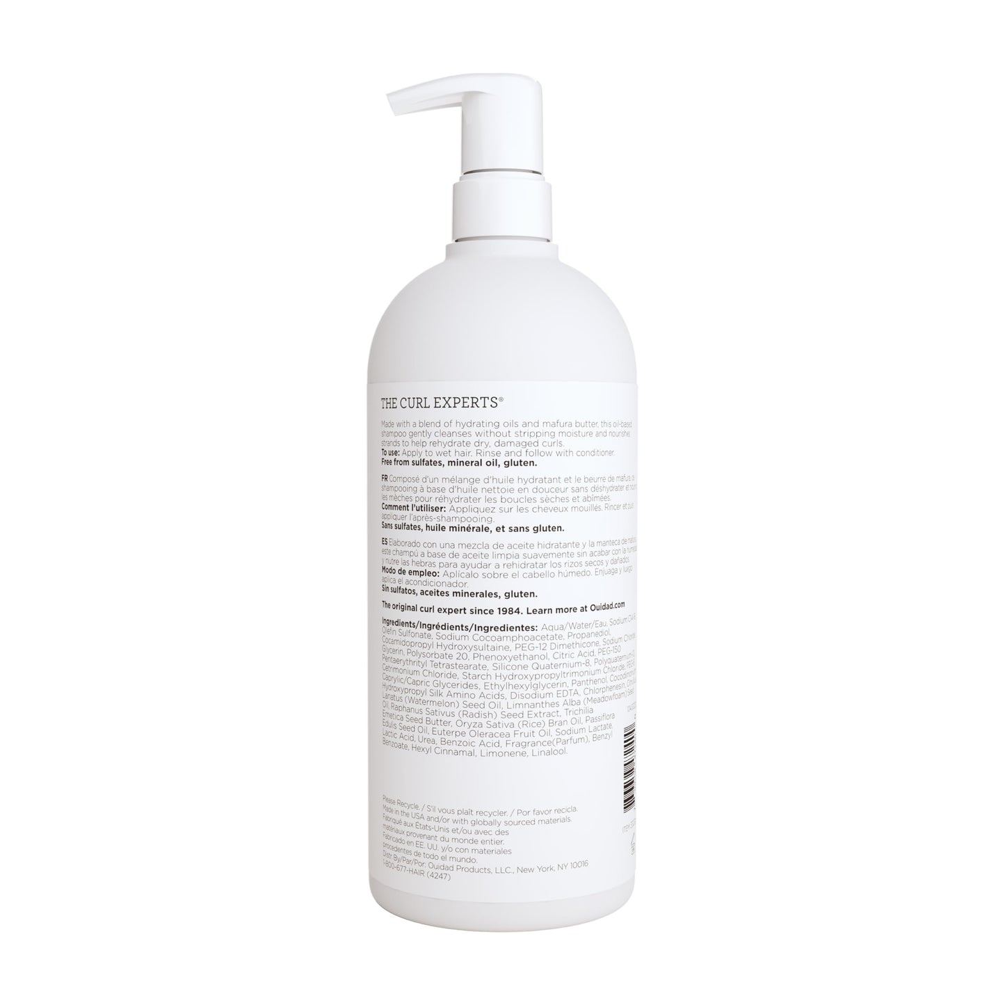 Ouidad Moisture Lock Ultra Nourishing Cleansing Oil Shampoo for Curly Hair – Gently Cleanses, Moisturizes and Rehydrates Dry, Damaged Curls and Scalp, Sulfate-Free, For All Curl Types