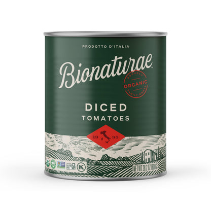 Bionaturae Organic Diced Tomatoes - Diced Tomatoes Can, Diced Tomatoes Organic No Salt, Keto Friendly, Non-GMO, No Added Sugar, No Added Salt, Made in Italy - 28.2 Oz, 12 Pack