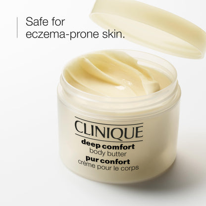 Clinique Deep Comfort Body Butter With Hyaluronic Acid, Shea Butter + Glycerin | Safe for Eczema-Prone Skin, 6.7 Fl Oz